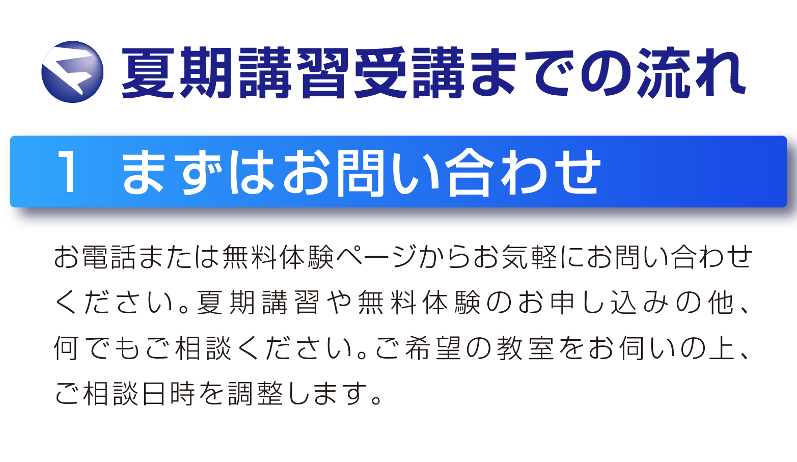 夏期講習までの流れ①